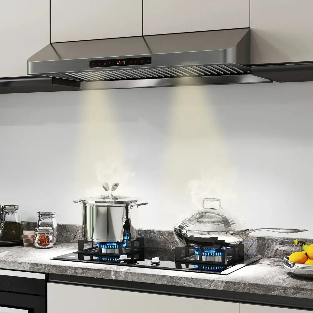 36 Inch Under Cabinet Range Hood 900 CFM Kitchen Stove Vent with Oil Collector-Silver Costway