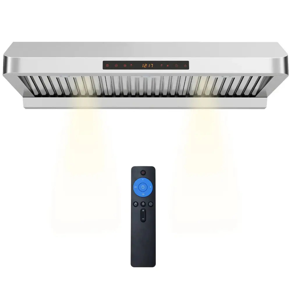 36 Inch Under Cabinet Range Hood 900 CFM Kitchen Stove Vent with Oil Collector-Silver Costway