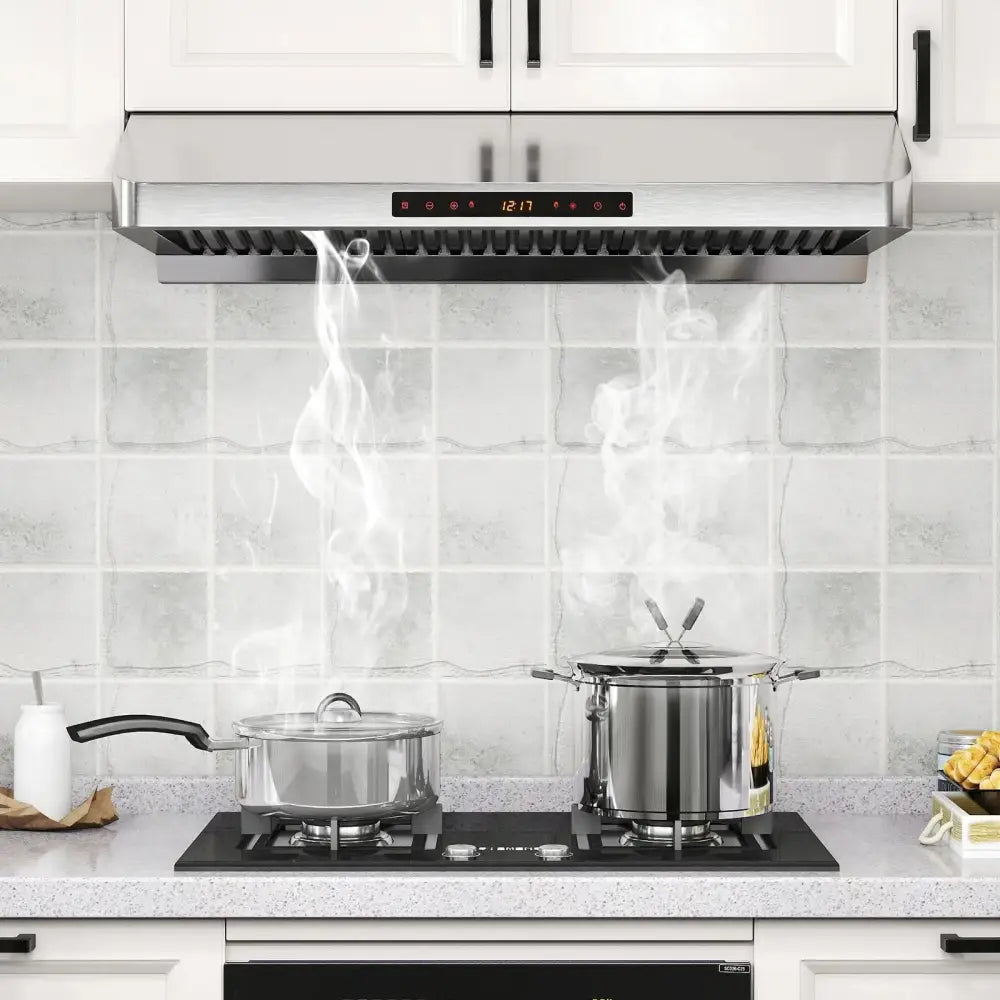 36 Inch Under Cabinet Range Hood 900 CFM Kitchen Stove Vent with Oil Collector-Silver Costway