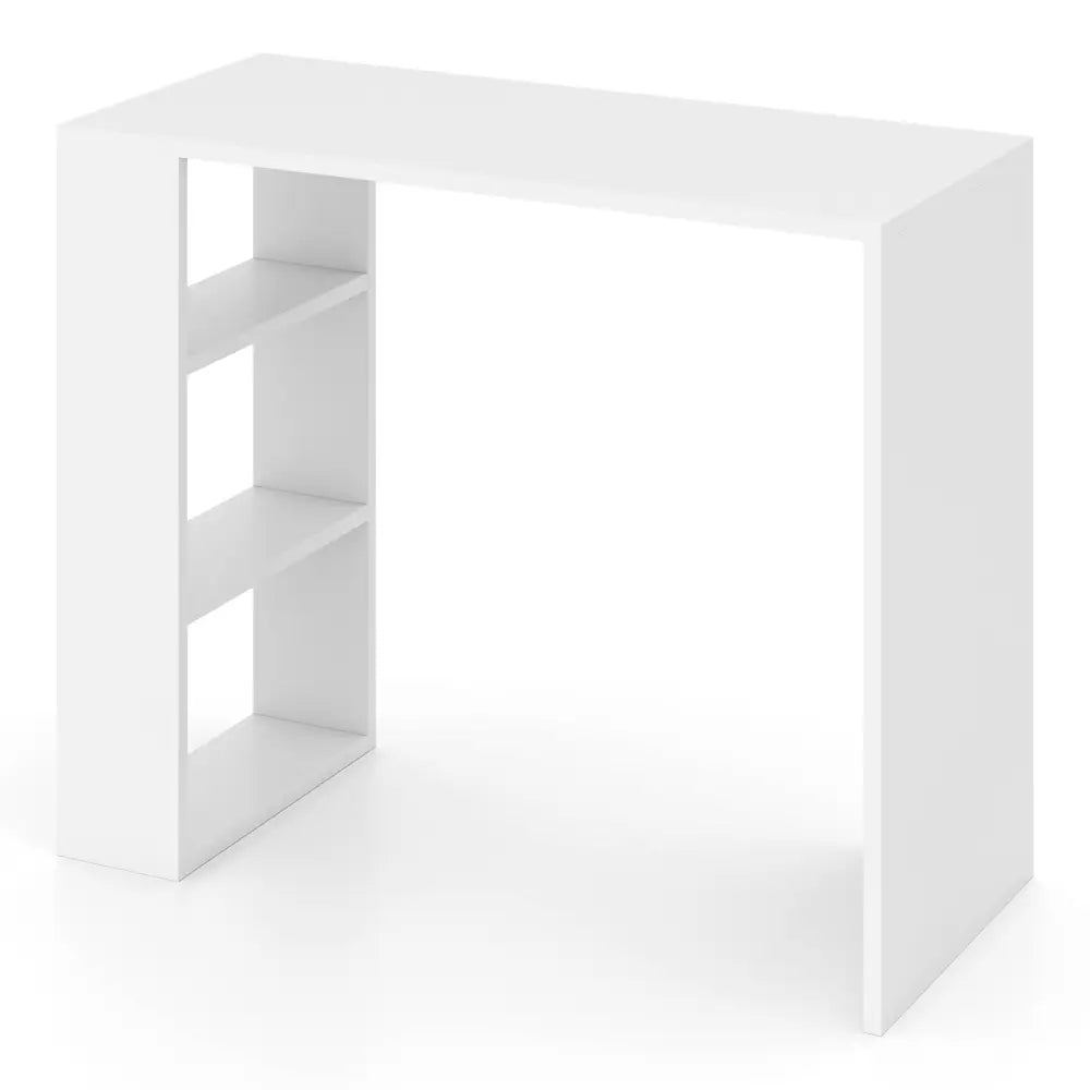36 Inch White Computer Desk with 3 Open Shelves for Home Office Study-White - White - Writing Desks