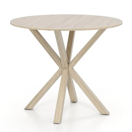 36 Inch Wood Dining Table with Intersecting Pedestal Base for 2-4 People-Gray Costway