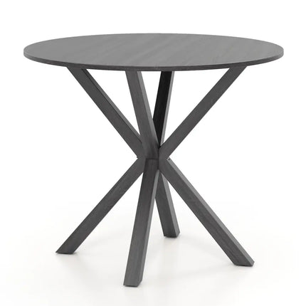 36 Inch Wood Dining Table with Intersecting Pedestal Base for 2-4 People-Black Costway