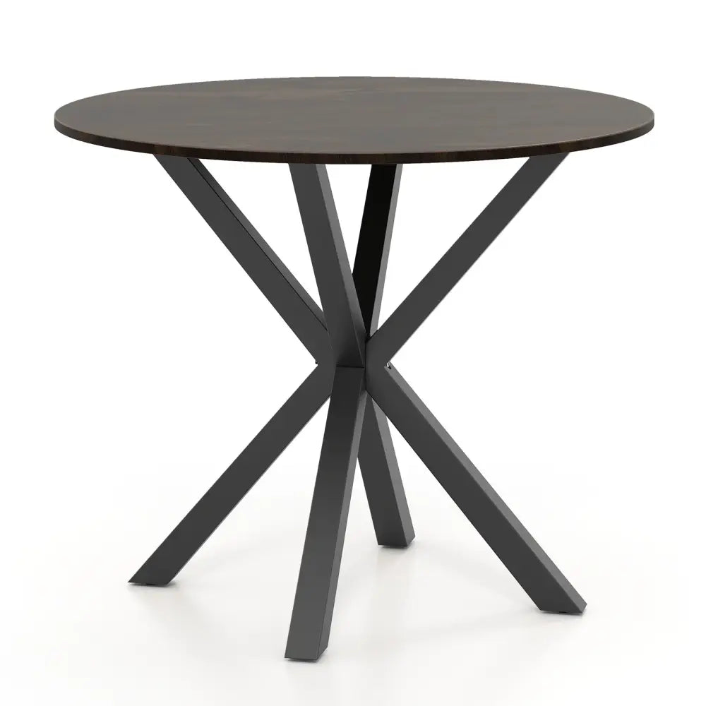 36 Inch Wood Dining Table with Intersecting Pedestal Base for 2-4 People-Brown - Brown - Dining Tables