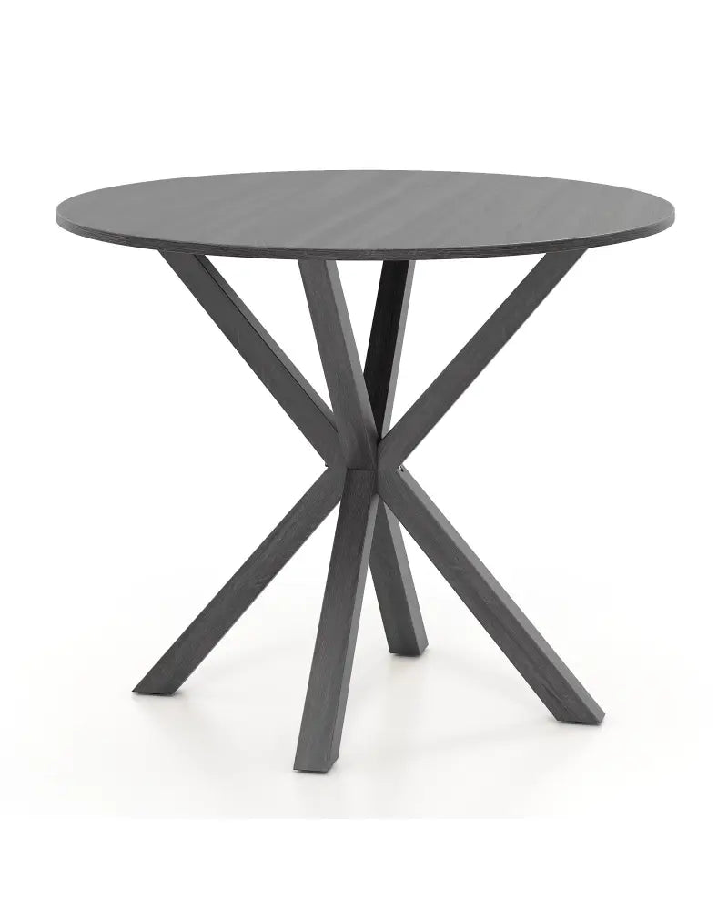 36 Inch Wood Dining Table with Intersecting Pedestal Base for 2-4 People-Black - Black - Dining Tables