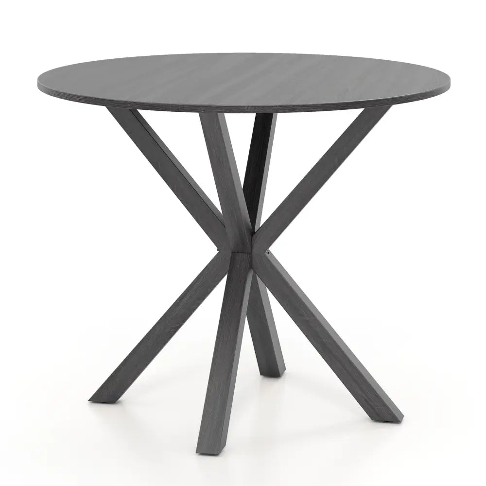 36 Inch Wood Dining Table with Intersecting Pedestal Base for 2-4 People-Black - Black - Dining Tables