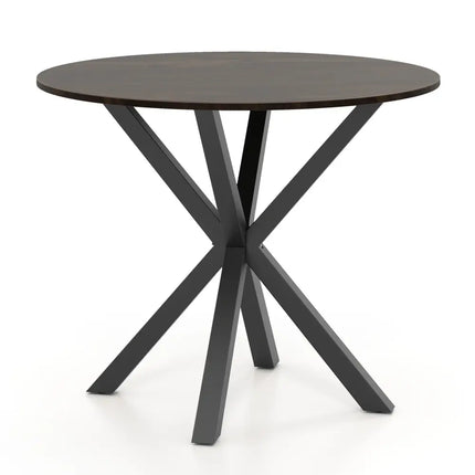 36 Inch Wood Dining Table with Intersecting Pedestal Base for 2-4 People-Brown Costway