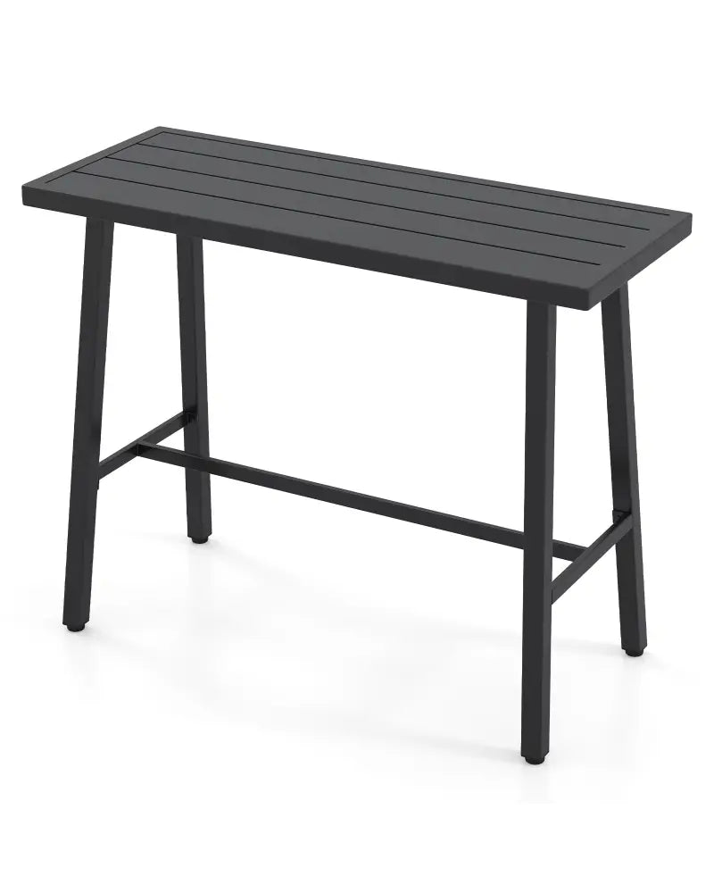 36 Inches Patio Counter Height Bar Table with Adjustable Foot Pads - Black - Patio Bar Furniture