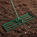 36 x 10 Inch Lawn Leveling Rake with Ergonomic Handle-Green - Green - Lawn Care Tools