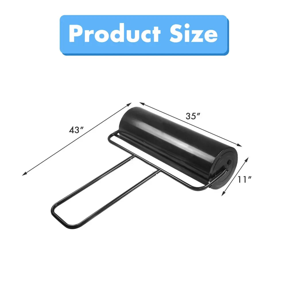 36 x 12 Inch Tow Lawn Roller Water Filled Metal Push Roller-Black - Black - Lawn Care Tools