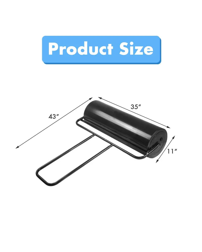 36 x 12 Inch Tow Lawn Roller Water Filled Metal Push Roller-Black - Black - Lawn Care Tools