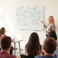 36 x 24 Inches Glass Whiteboard with Eraser and Removable Tray - Home Office