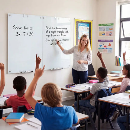 36 x 24 Inches Glass Whiteboard with Eraser and Removable Tray Costway