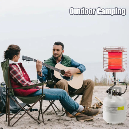 360 Degree Portable Outdoor Camping Tank Top Propane Heater - Silver - Patio Heaters