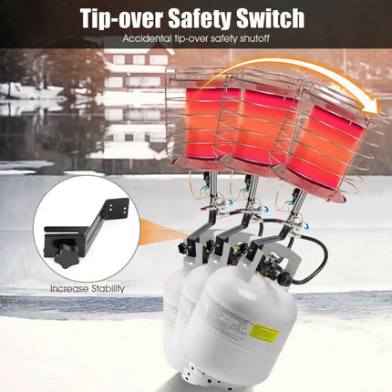 360 Degree Portable Outdoor Camping Tank Top Propane Heater - Silver - Patio Heaters