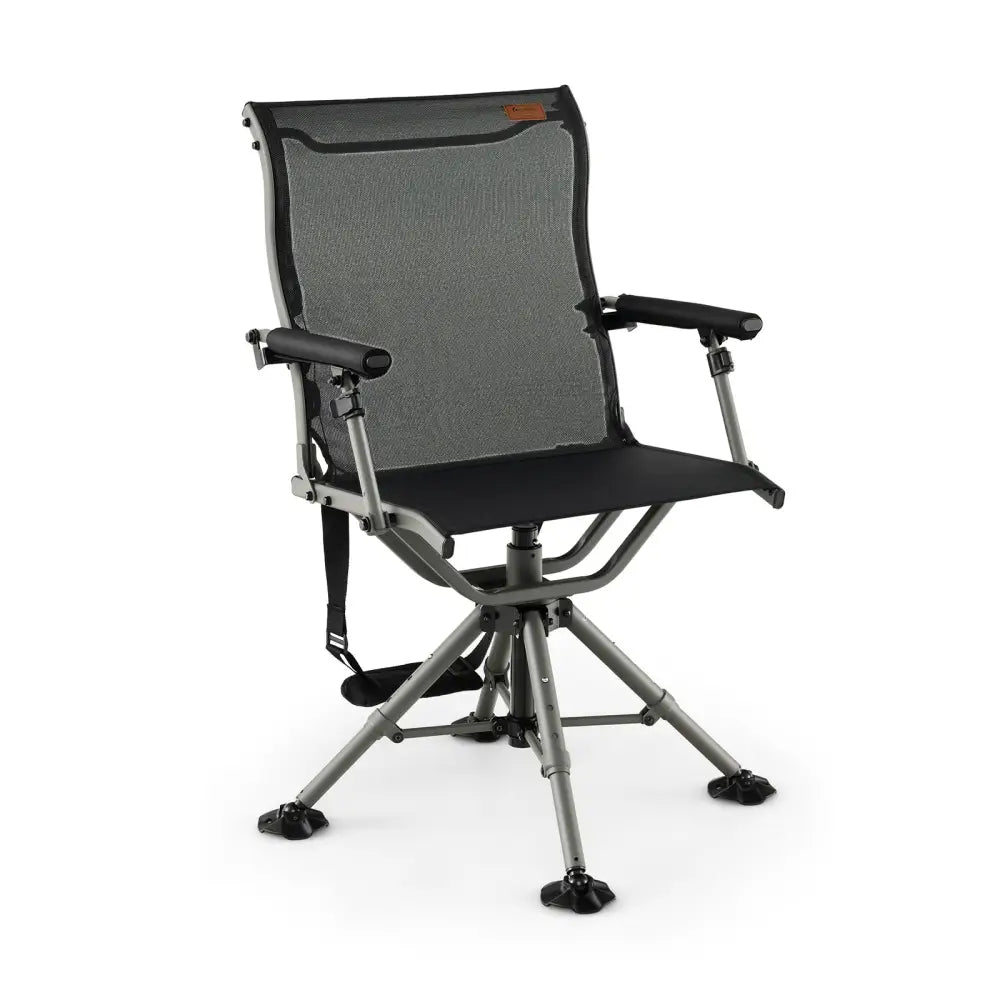 360 Degree Silent Swivel Hunting Chair-Black - Black - Camping Furniture