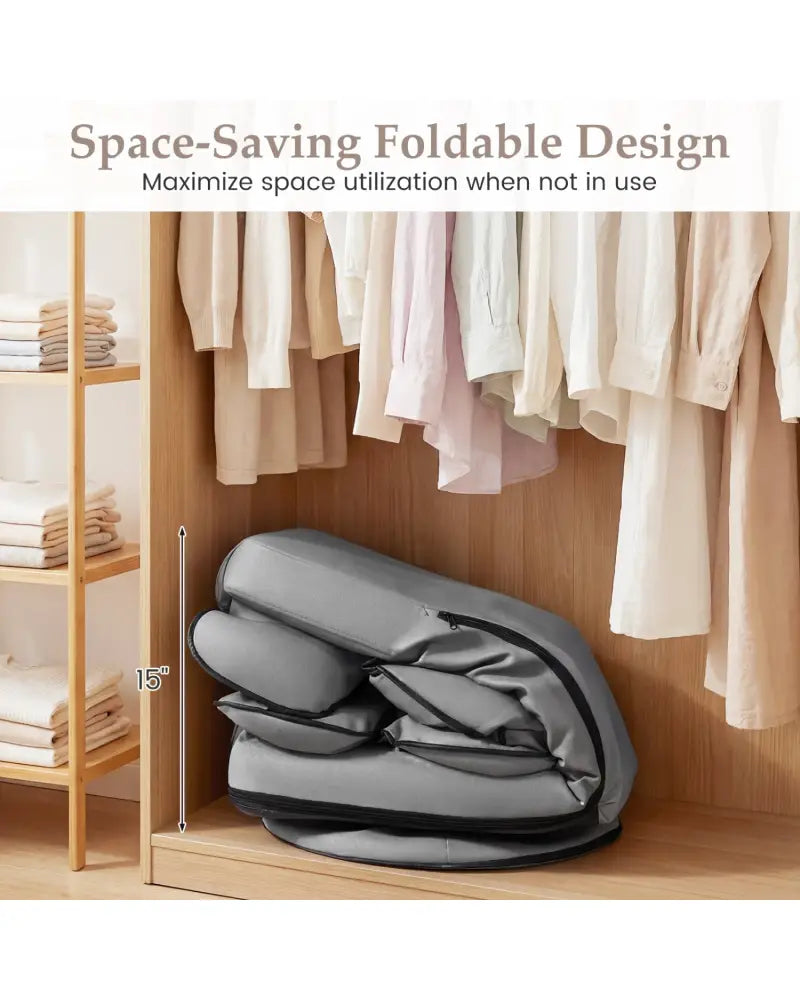 360 Degree Swivel Floor Gaming Chair with 6-Position Adjustable Backrest and Sponge Filling-Gray - Gray - Floor Chairs