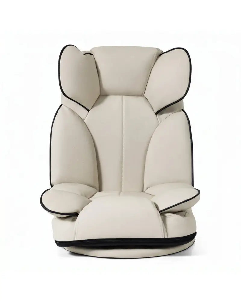 360 Degree Swivel Floor Gaming Chair with 6-Position Adjustable Backrest and Sponge Filling-Beige - Beige - Floor Chairs