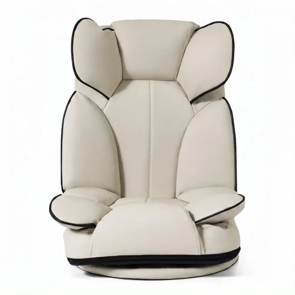 360 Degree Swivel Floor Gaming Chair with 6-Position Adjustable Backrest and Sponge Filling-Beige - Beige - Floor Chairs
