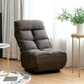 360-Degree Swivel Folding Floor Chair with 6 Adjustable Positions-Coffee - Brown - Floor Chairs