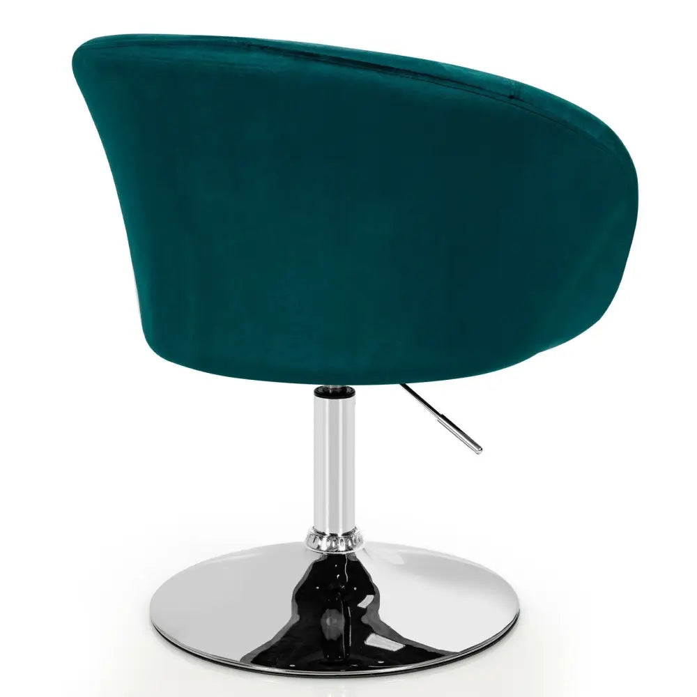 360 Degree Swivel Makeup Stool Accent Chair with Round Back and Metal Base-Green - Green - Accent Chairs