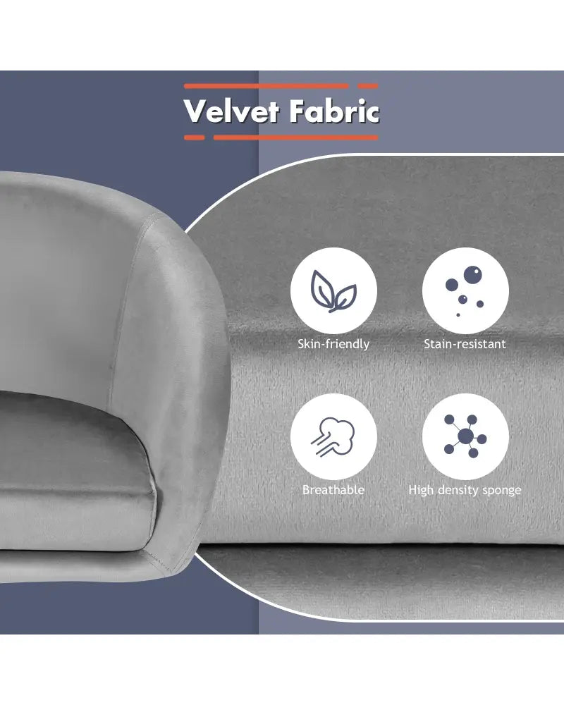 360 Degree Swivel Makeup Stool Accent Chair with Round Back and Metal Base-Gray - Gray - Accent Chairs
