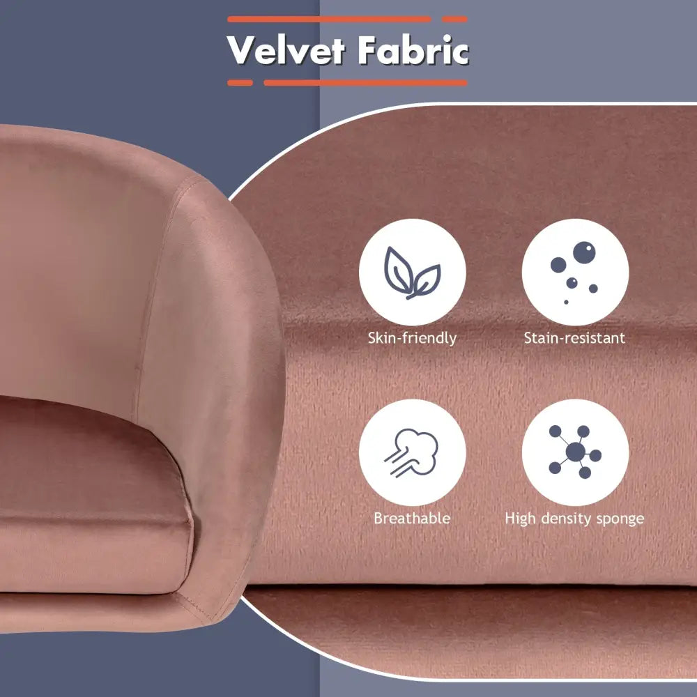 360 Degree Swivel Makeup Stool Accent Chair with Round Back and Metal Base-Pink - Pink - Accent Chairs