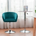 360 Degree Swivel Makeup Stool Accent Chair with Round Back and Metal Base-Green - Green - Accent Chairs