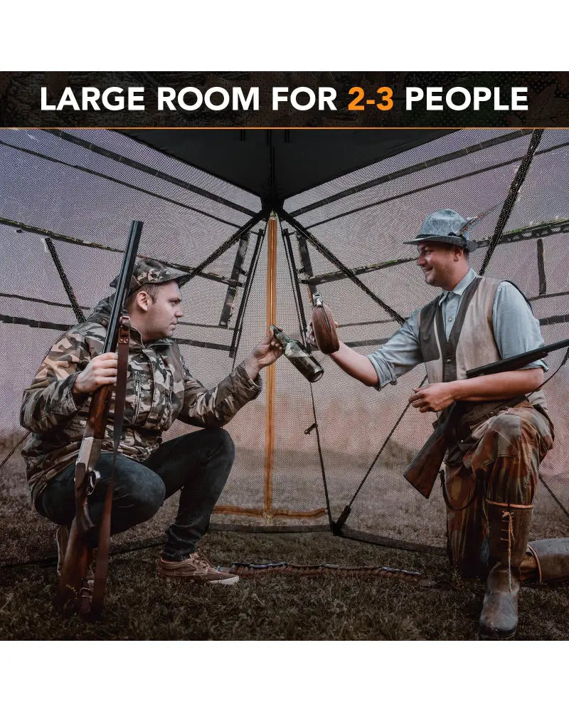 360° One Way See Through Ground Hunting Blind for Deer and Turkey Hunting - Camouflage - Tents