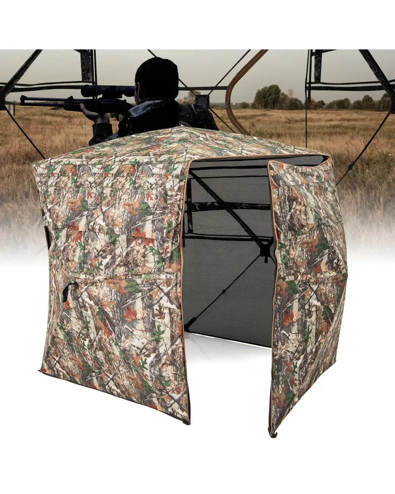 360° One Way See Through Hunting Blind Ground Blind with Portable Carrying Bag - Camouflage - Tents