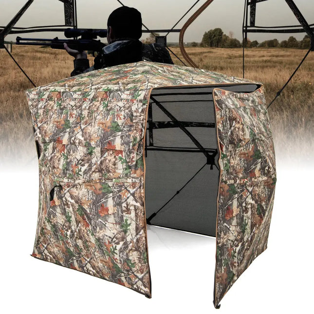 360° One Way See Through Hunting Blind Ground Blind with Portable Carrying Bag - Camouflage - Tents