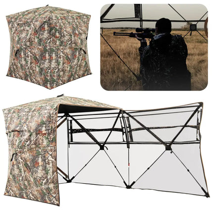 360° One Way See Through Hunting Blind Ground Blind with Portable Carrying Bag - Camouflage - Tents
