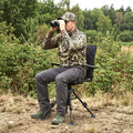 360° Silent Swivel Hunting Seat with 5-Level Adjustable-Black - Black - Camping Furniture