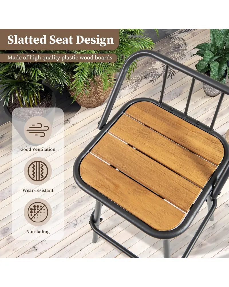 360° Swivel Bar Stool Set of 2 with Footrest and Backrest-Balck & Natural - Natural & Black - Bar Stools