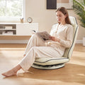 360° Swivel Floor Gaming Chair with 5-Level Adjustable Backrest-Beige - Beige - Gaming Chairs