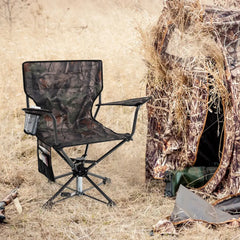 360° Swivel Hunting Chair Portable Foldable Hunting Chair Set of 2-Camo - Camouflage - Outdoor