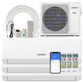 36000 BTU 3 Zone 23 SEER2 Mini Split Air Conditioner Wifi Enabled with Heat Pump-7K + 9K + 12K Costway