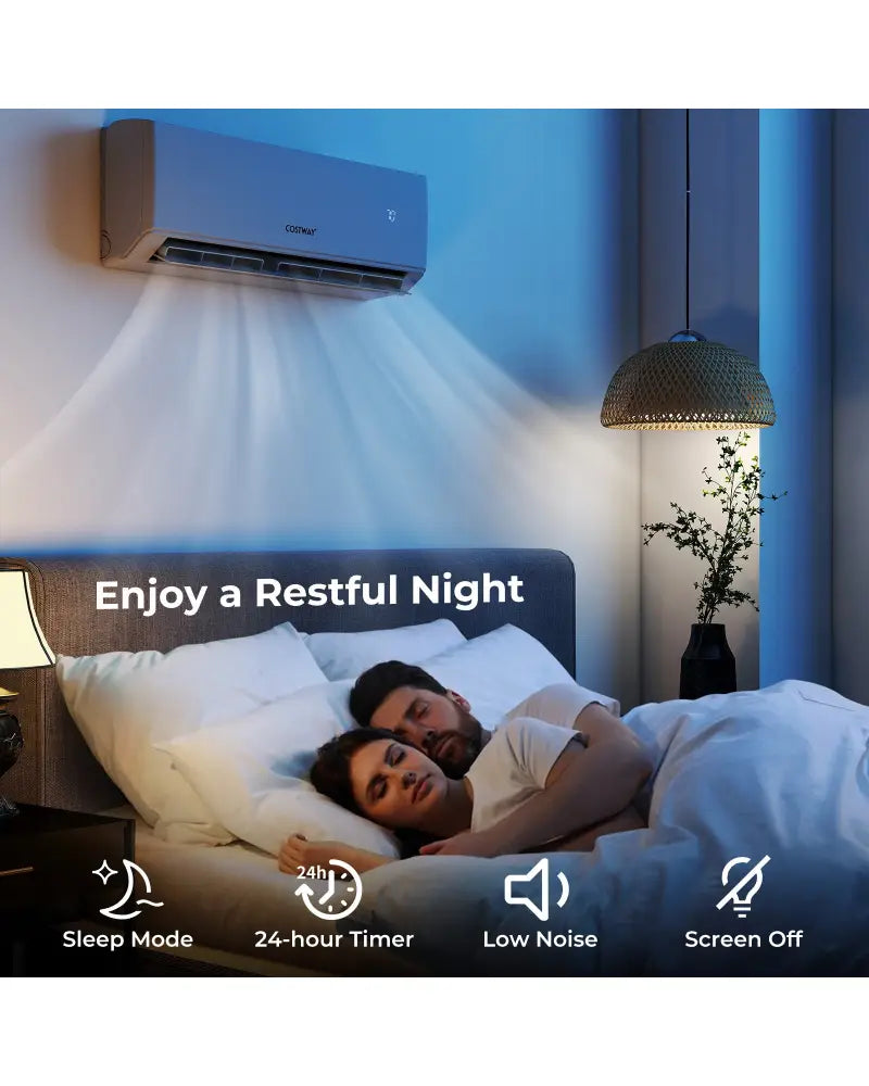 36000 BTU 4 Zone 23 SEER2 Mini Split Air Conditioner Wifi Enabled with Heat Pump-9K + 12K + 12K + 12K - White - 4 Zone