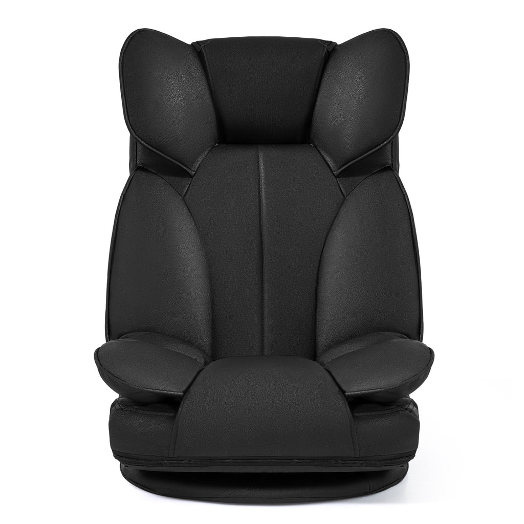 360 Degree Swivel Floor Gaming Chair with 6-Position Adjustable Backrest and Sponge Filling-Black