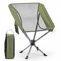 360° Swivel Camping Chair with Cup Holder and Side Pocket for Beach Support 300 LBS-Green