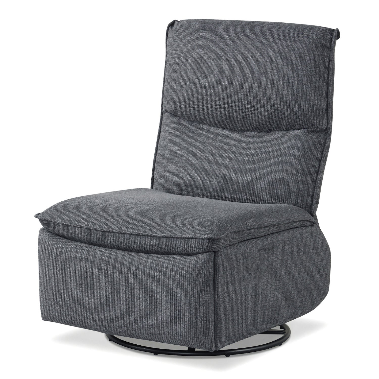 360° Swivel Rocking Chair with Cushioned Back for Living Room-Gray