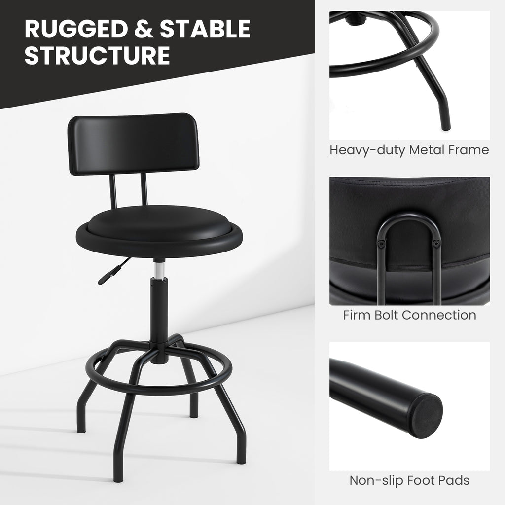 Set of 1/2 360° Swivel Counter Height Barstool with Padded Seat and Back-1 Piece