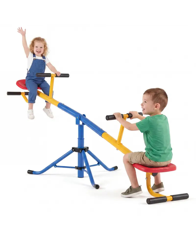 360Â°Rotation Kids Seesaw Swivel Teeter Totter Playground Equipment - Black - Seesaws