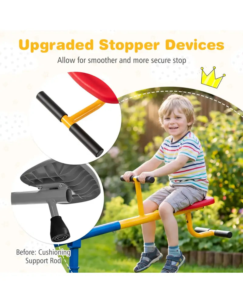 360Â°Rotation Kids Seesaw Swivel Teeter Totter Playground Equipment - Black - Seesaws
