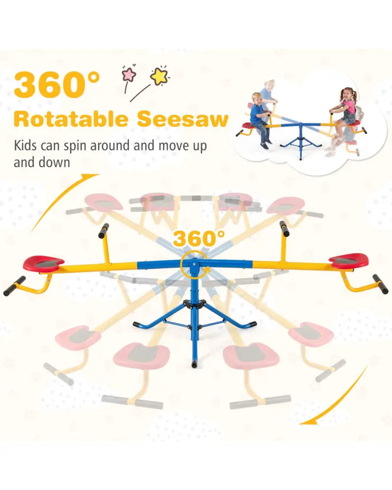 360Â°Rotation Kids Seesaw Swivel Teeter Totter Playground Equipment - Black - Seesaws