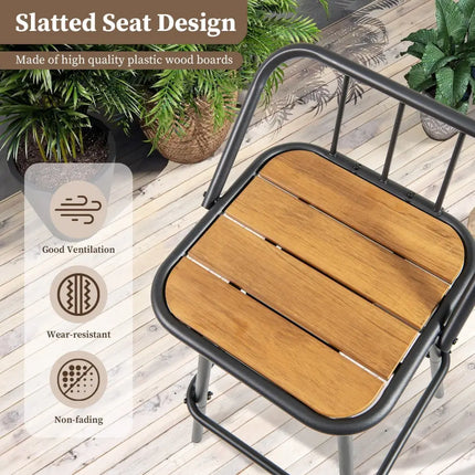 360Â° Swivel Bar Stool Set of 2 with Footrest and Backrest-Balck & Natural Costway