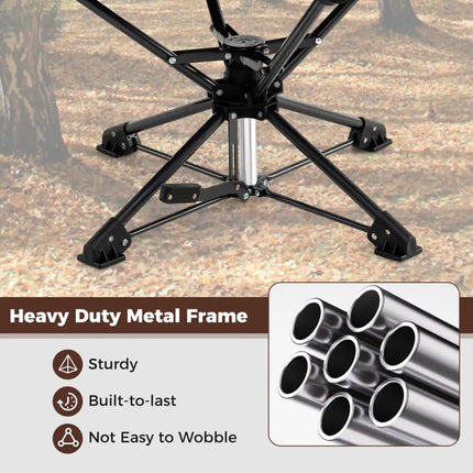 360Â° Swivel Hunting Chair Portable Foldable Hunting Chair with Mesh Cup Holder and Storage Pockets-Camouflage