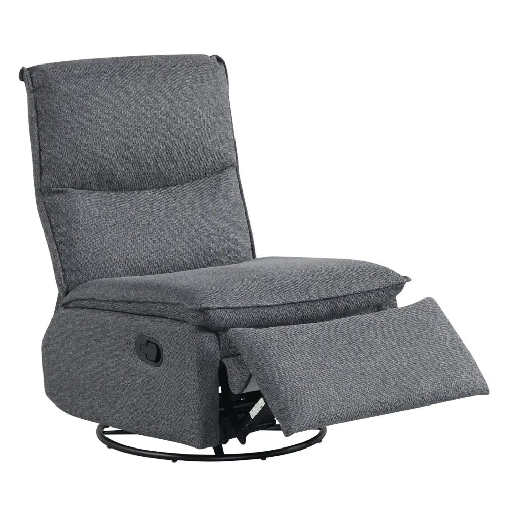 360Â° Swivel Rocking Chair with Cushioned Back for Living Room-Gray - Gray - Recliners