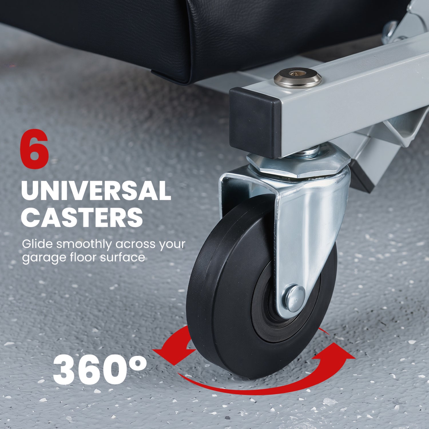 36" 2-in-1 Mechanic Creeper and Z-Seat with 6 Swivel Casters-Black