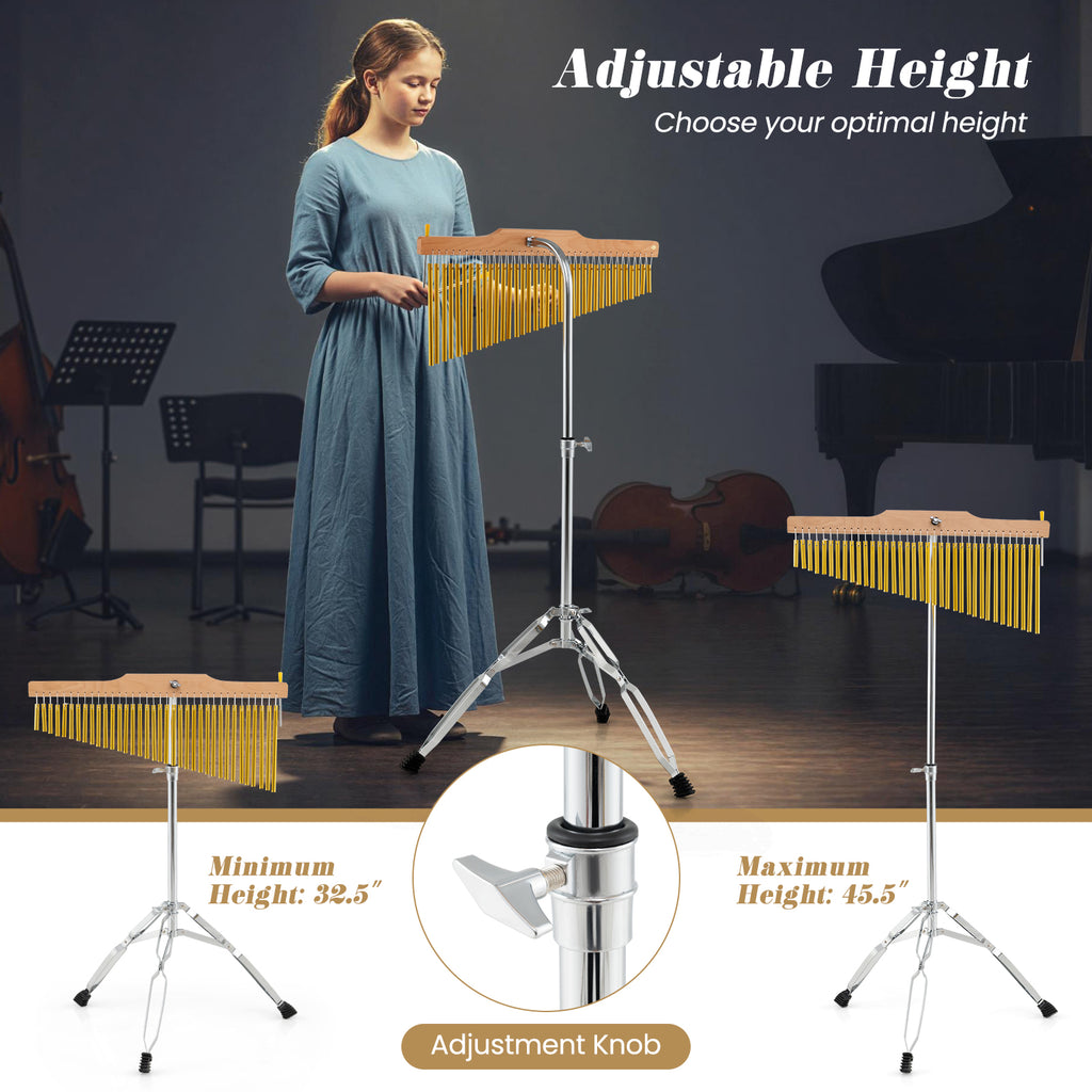 36-Bar Single-Row Chimes Percussion Instrument-Golden