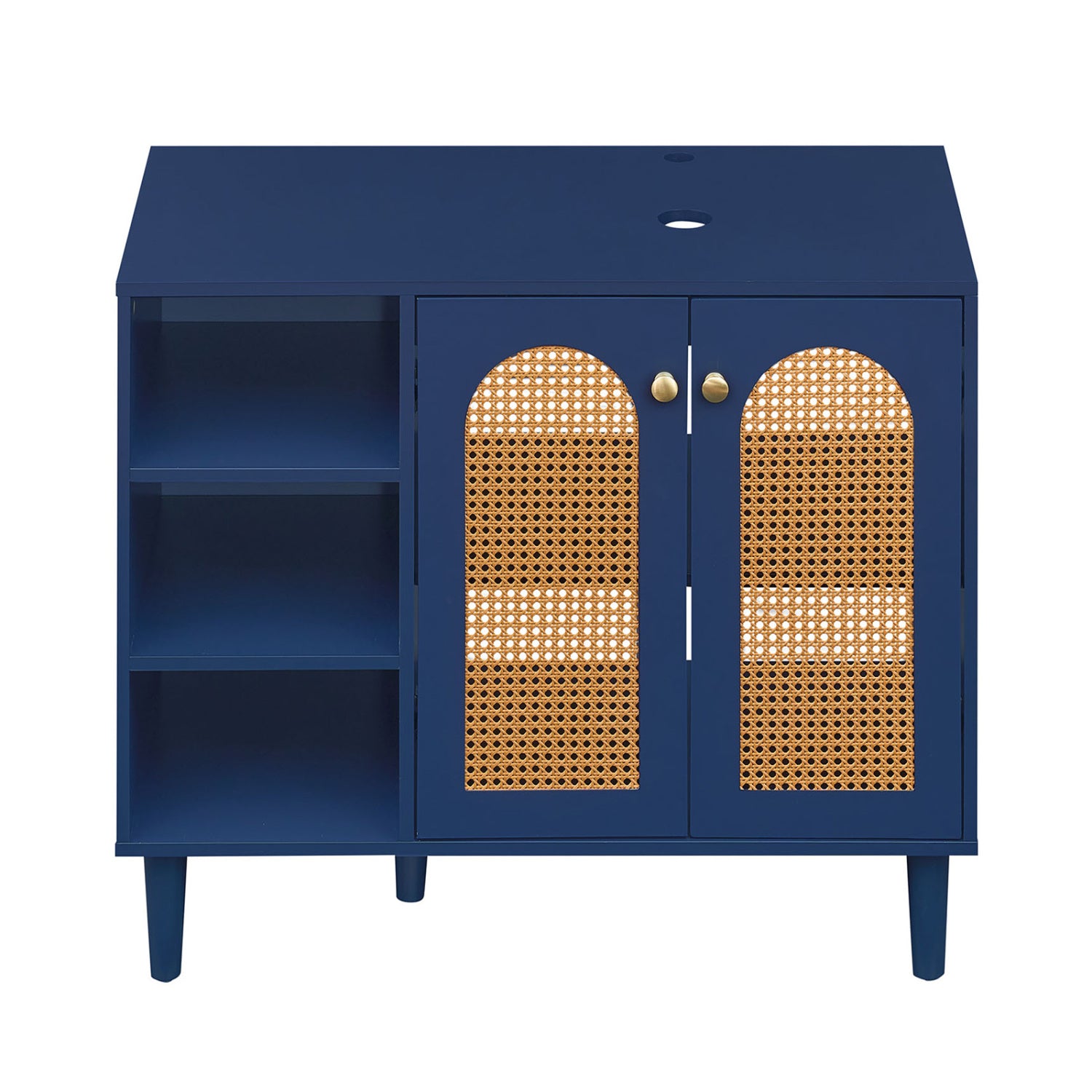 36 Inch Under Sink Cabinet Boho Sink Base Cabinet for Vessel Sinks and Single-Handle Faucets-Navy